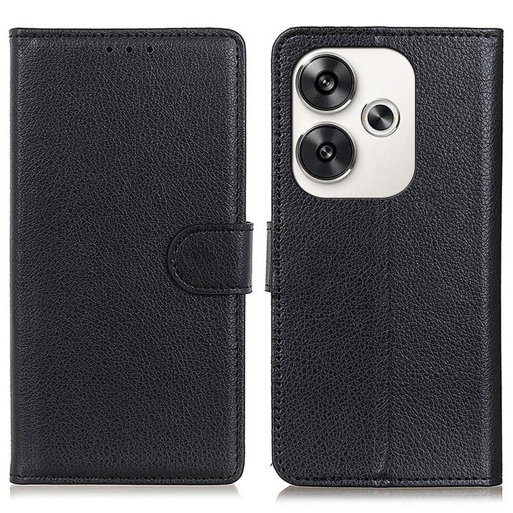 For Xiaomi Poco F6 5G/Redmi Turbo 3 5G Case Wallet Litchi Grain Leather Phone Cover