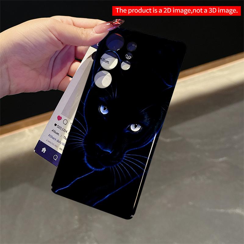 2DFlat Samsung phone case Glowing Black Panther Eyes Phone Case Applicable to Galaxy S23 S24 S25ULTRA S26 A12 A14 A15 A16 A54 A55