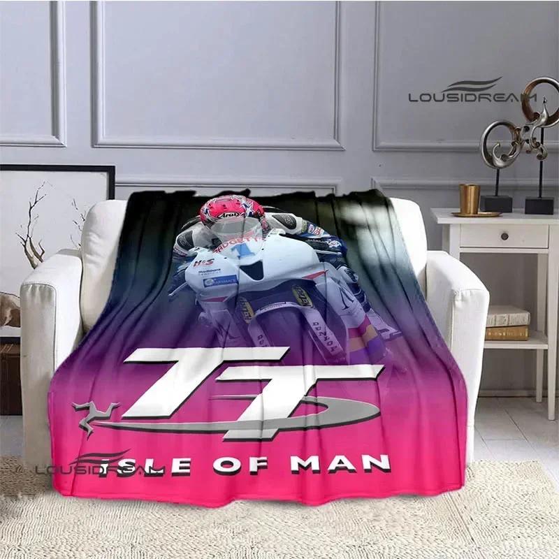 Motorrad Isle of Man TT Bedruckte Decken Flanell Warme Decke Weiche, gemütliche Decke Reisedecken Bettbezüge Geburtstagsgeschenk