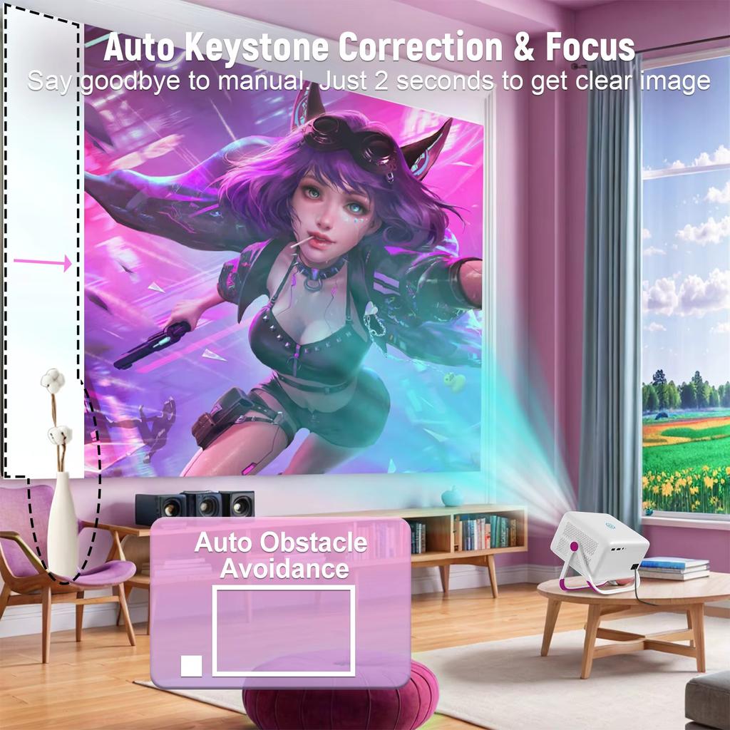 Velec 4K HD Projector 650 ANSI 1080P Auto Focus Android 11 H713 Wifi6 BT5.2 Portable Outdoor Video Smart Home Theater Projectors