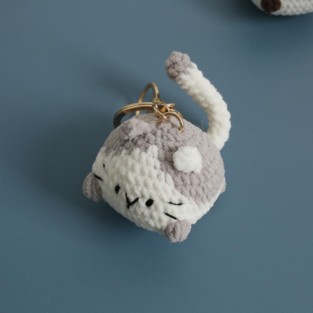 Strickpuppe Häkelkatze Schlüsselanhänger Tier Katze Schlüsselanhänger Handgestrickter Katzenanhänger Taschendekoration