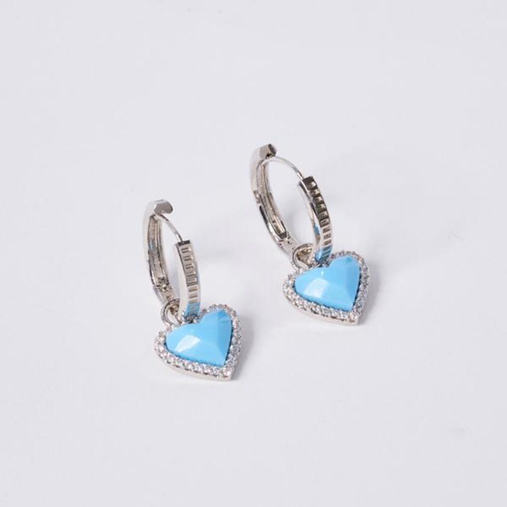 [POPTS] Mint Volume Heart Earrings OTE122521EWM