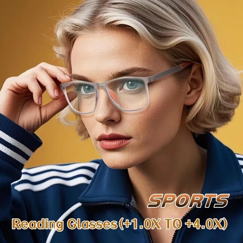 6PACK Sports Anti-shedding New Style Anti-blue-ray Anti-radiation Reading Glasses Men Women Ultra-Light Square Middle