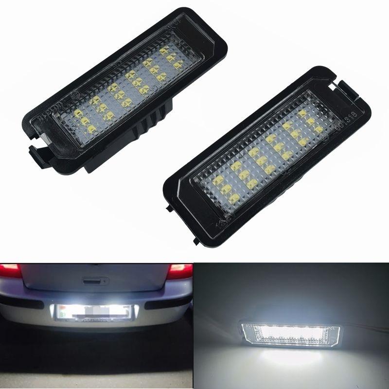 For VW GTi Golf 4 5 6 7 MK4 MK5 MK6 MK7 Passat B7 CC EOS Scirocco Beetle 2PCS LED Number License Plate Lights With Canbus