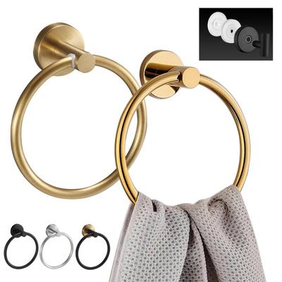 Handtuchring mit Saugnapf, Wandmontage, Metallhalter, einfarbig, einfach zu installieren