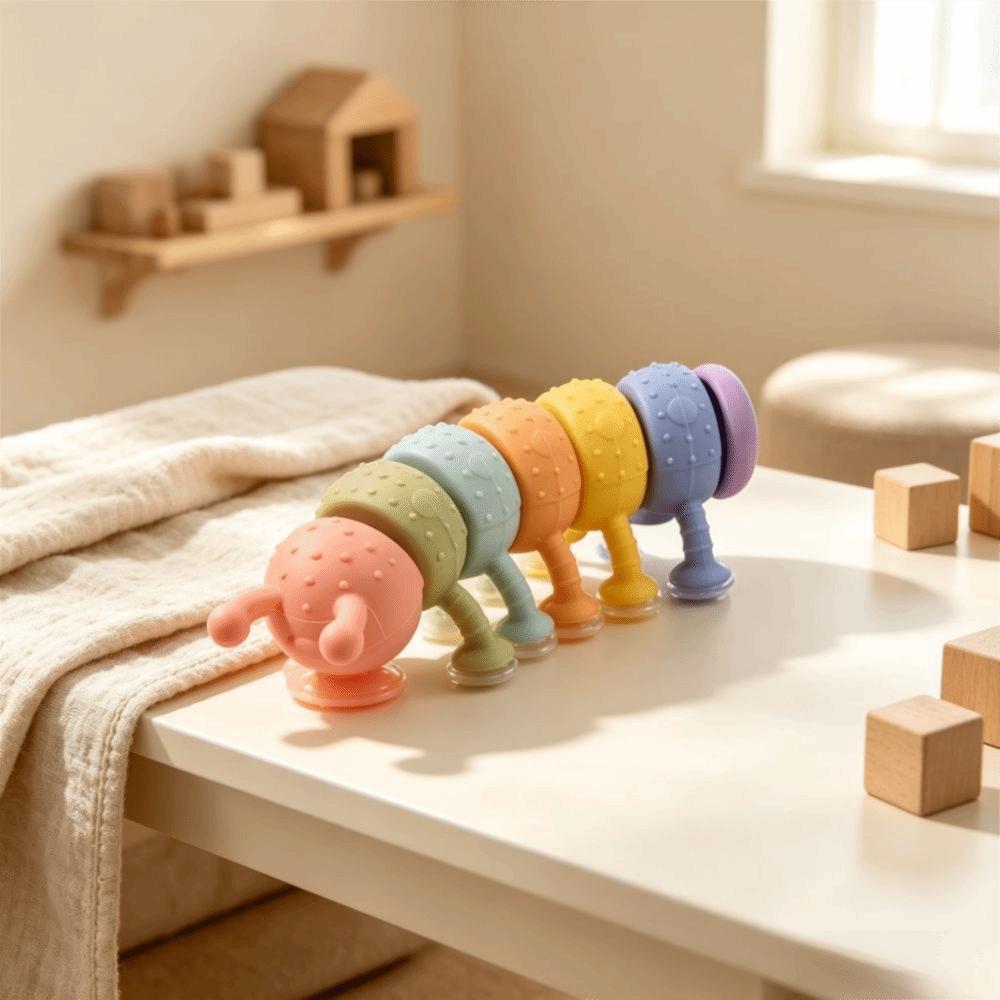 Cute Fidget Slug Toy 3D Articulated Stretch Caterpillar Toy Teeth Grinding Toy Children Gifts