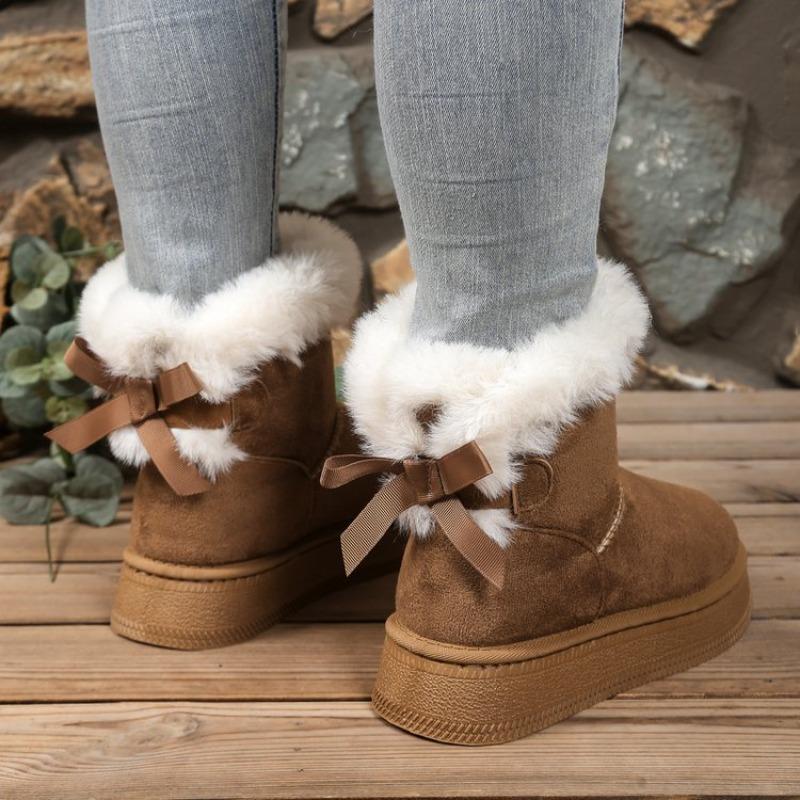 Nouvelles bottes de neige épaisses à semelles épaisses en velours pour femmes européennes et américaines, serviette chaude grande taille, bottines courtes, chaussures en coton pour femmes