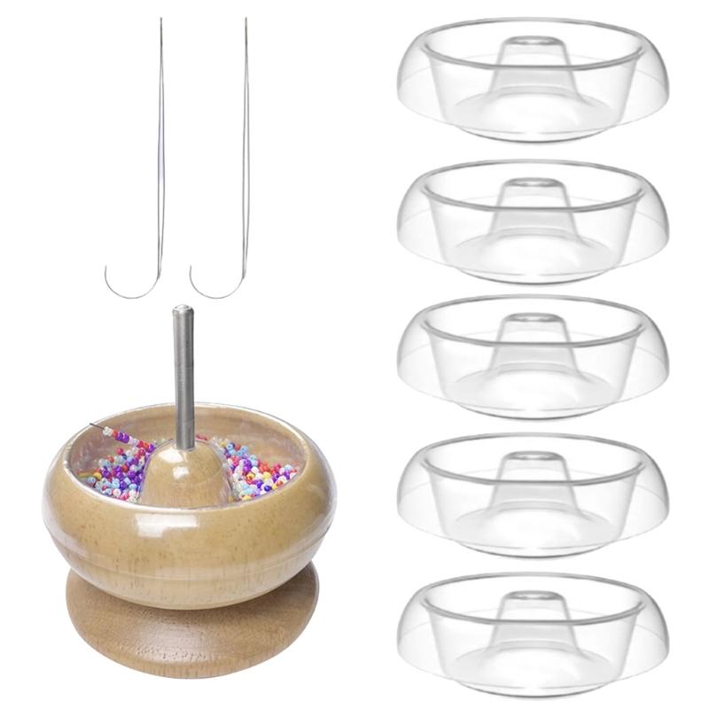 

Станок для нанизывания бусин на талии, большой станок-чаша для нанизывания бусин с быстросменными чашами и иглой для бисероплетения, аксессуары для бисероплетения 1