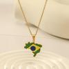 Unisex World Map Jamaica Pendant Necklace