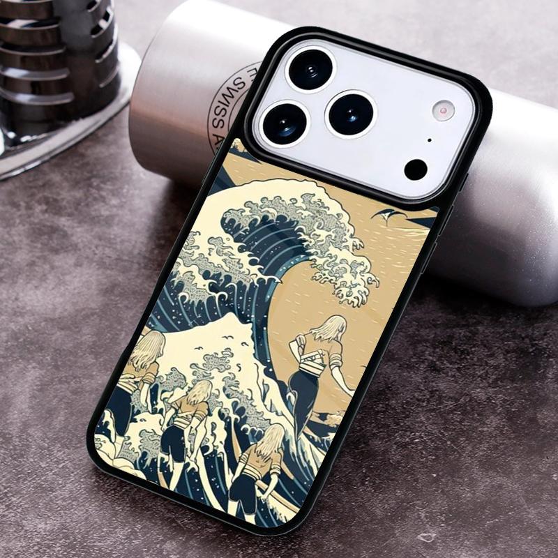 Japanese Surfers soft Phone Case for iPhone 17 16 15 Pro Max Air 14 13 12 11 Plus Shockproof Cover
