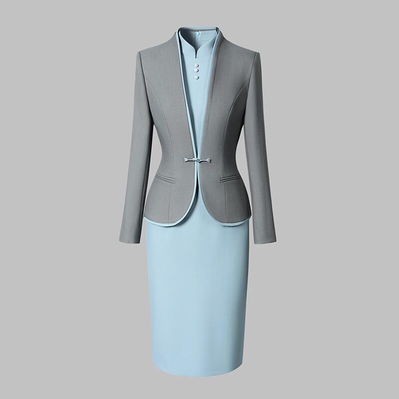 Treluoman Women's New Chinese Style Professional Suit Set