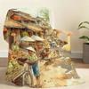 Vietnamese Village landscape illustration Blanket For Soft Throw Blanket for Picnic Bed Sofa Home Bedroom Cozy Warm Comfortable