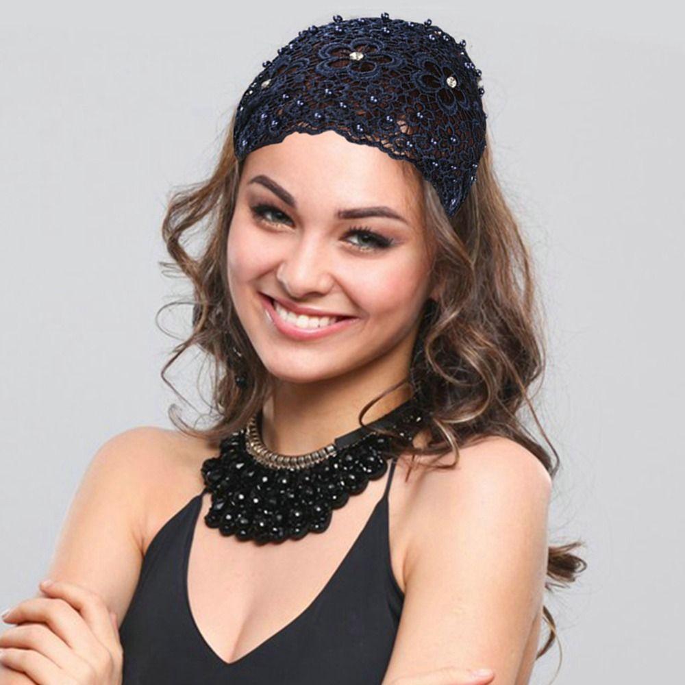 Flower For Girls  Pearl Hair Accessories Women Hairband Korean Style Headband Lace Hair Hoop