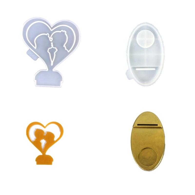 2Pcs Heart Shaped Insert Silicone Mold Candlestick Base Making Mould Candle Holders Casting Molds DIY Ornaments Moulds