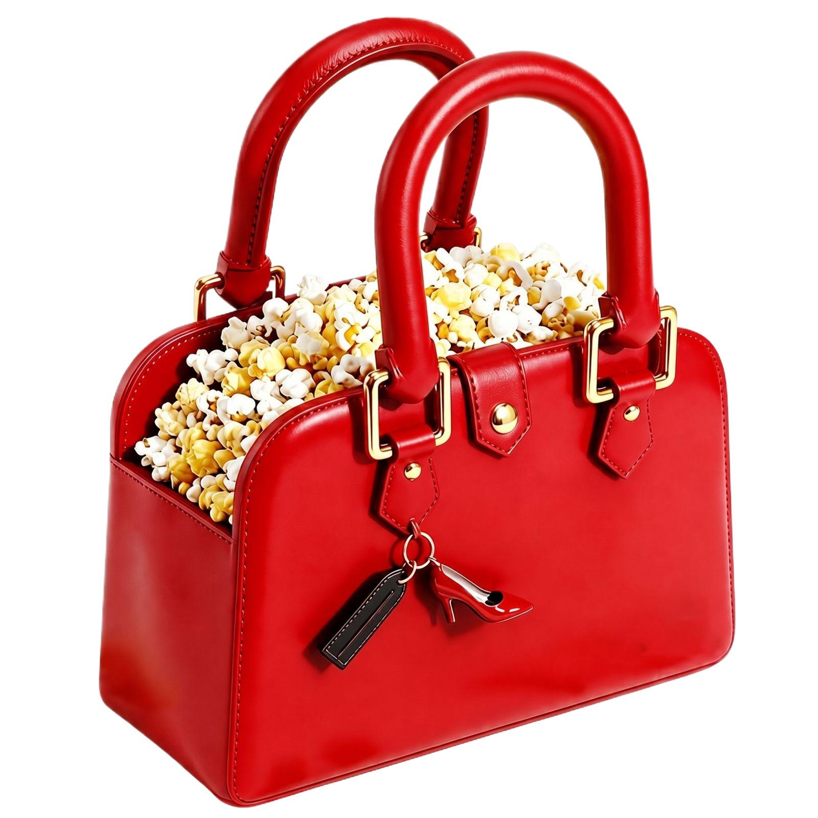 

Popcorn Bucket Shaped Handbag with Structured Design and Dual Handles for Everyday Use and Special Occasions one size красный