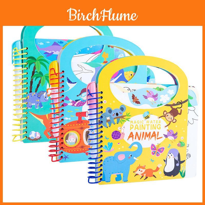 Water Drawing Book For Toddlers With Reusable Water Pen For Animal Recognition Learning