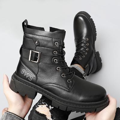 Stivali Invernali da Uomo alla Moda Pelliccia Marca Alta Qualità Vera Pelle Stivali da Biker da Uomo TrendShoes Scarpe Casual Stivaletti alla Caviglia da Uomo alla Moda