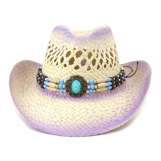 Cowboy hat men's women's cowboy straw hat monochrome felt hat men's and women's big brim outdoor beach knight hat