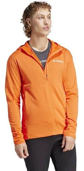 Jacket Adidas TERREX Xperior Light Fleece Hooded Jacket Men In Semi-orange Color
