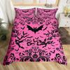 Black White Spider Web Duvet Cover Queen Halloween Gothic Bedding Set for Boys Adults Room Decor Hippie Floral Comforter Cover