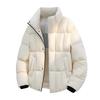 Mens Winter Puffer Jacket Short Loose Fit Stand Collar Warm Down Coat Teens Young Adults
