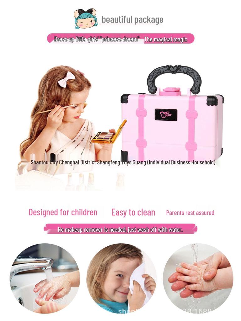 Cross-Border Girl's Pretend Play Makeup Bag Set - Children's Princess Cosmetics & Nail Polish Toys