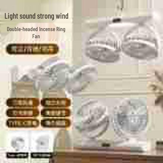 

Adjustable Double-Head USB Fan with Light for Home & Outdoor Use 392*227