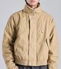 Knopf Seoul Crop Schwere Boa Zwei-Wege Arbeitsjacke (beige)