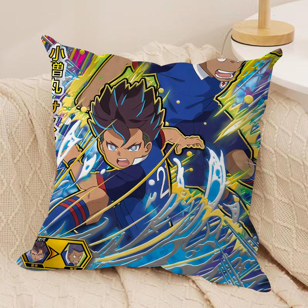 IInazuma ElevenS Anime Cushion Cover Silky Short Plush Invisible Zipper Dustproof Sofa Pillow Case For Home Decor