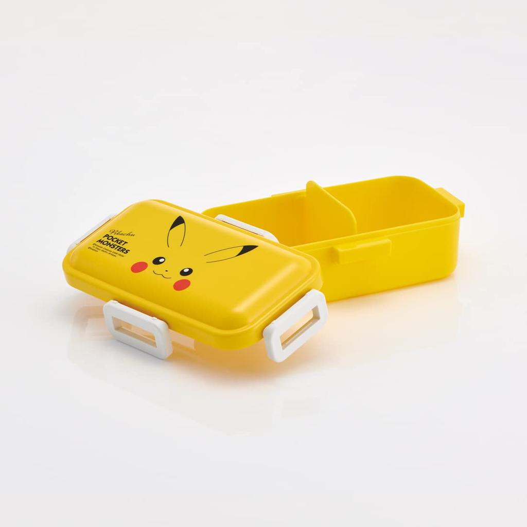 Skater Bento Single for Made In with a Lock for Dishwasher and Microwave Pikachu Box, 530ml, Tier, Women, Japan, 4-Point Leak-Resistant Storage, Safe,