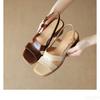 Sommer Modisch Vielseitig Damen Schuhe Mode Retro Quadratische Spitze Damen Schuhe Dicker Absatz Offene Zehen Sandalen Damen