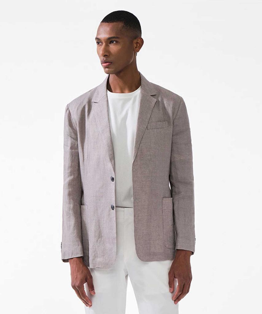 Stco Diems [Premium] 100% Linen Jacket Grey (Classic Fit)_Djaub31Csg