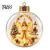 Garden Holiday Ornaments Glowing Christmas Story Ornament, Light-Up 3D Hanging Ball with Warm LED, Mini Decorative Spheres for Holidays Scene