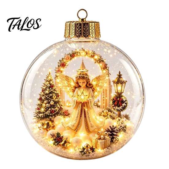 Garden Holiday Ornaments Glowing Christmas Story Ornament, Light-Up 3D Hanging Ball with Warm LED, Mini Decorative Spheres for Holidays Scene