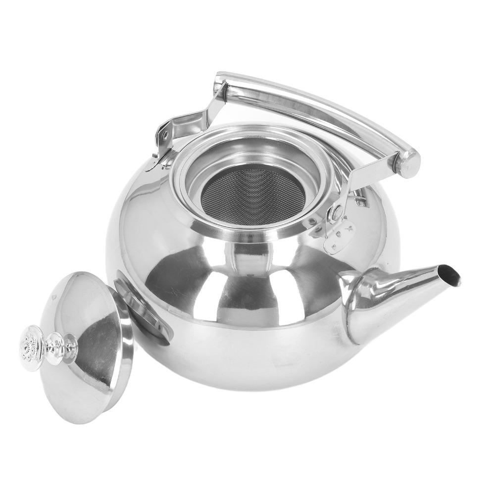Removable Filter Stainless Steel Teapot Stovetop Compatible Table Serving Pot Home Use