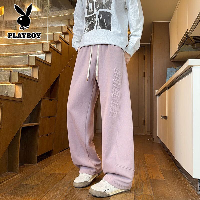 PLAYBOY Men s Loose Fit Straight-Leg Sweatpants L