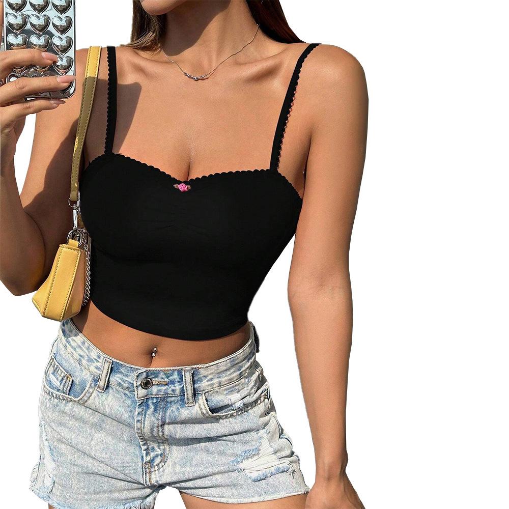New Summer Casual Temperament Slim Fit Sexy Vest T-Shirt Sleeveless Suspender Versatile Top Strapless Women