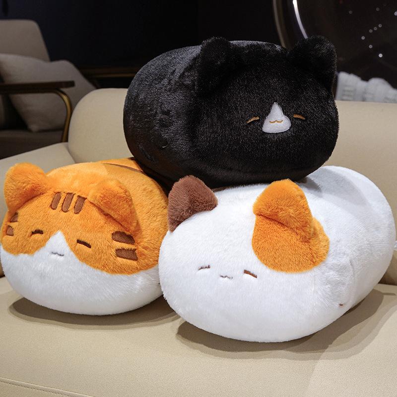 Soft Cat Stuffed Animal Pillow Plush Toy, Kawaii Cartoon Plushie Doll Cute Gift For Kids Bedroom Home Decoration