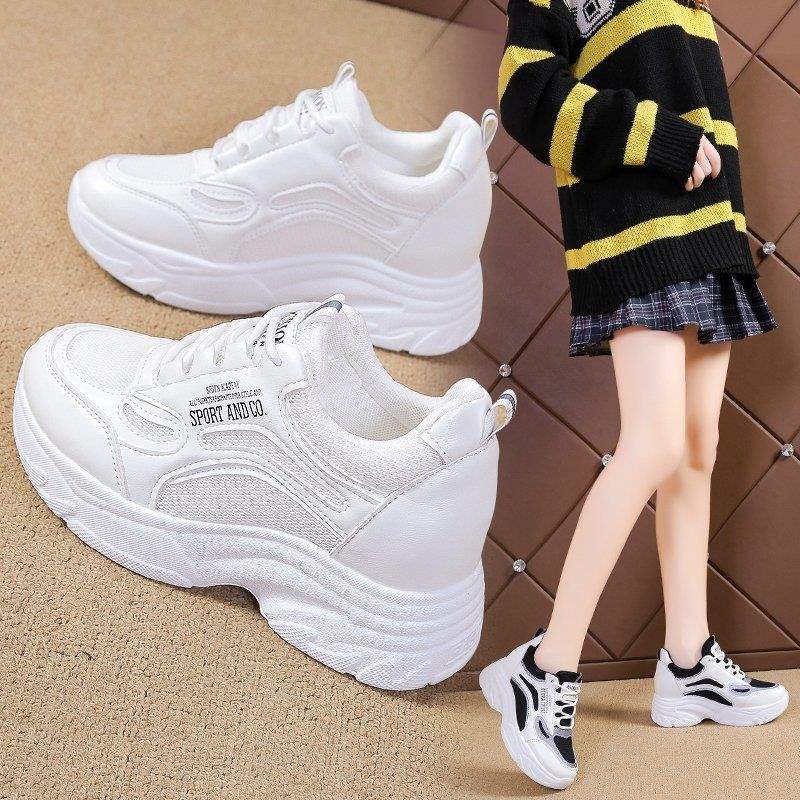 

Внутренние увеличивающие рост папины кроссовки женские весенне-осенние повседневные универсальные дышащие сетчатые увеличивающие рост спортивные белые кроссовки легкая нескользящая подошва 40