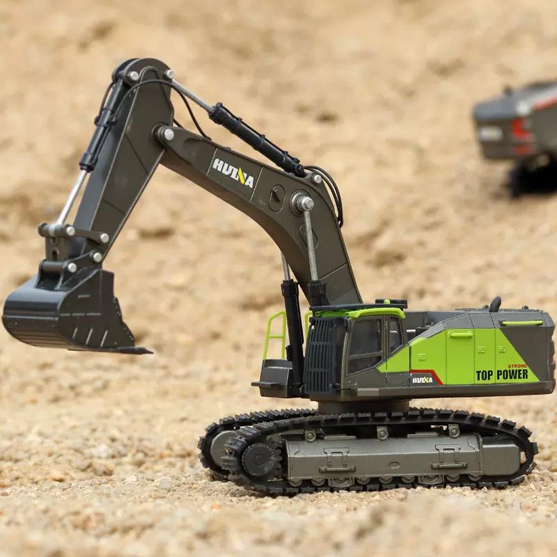 Non-Toxic Huina 1721 1/50 Alloy Excavator Children Toy Children Simulation Fall-Resistant Crawler Engineering Vehicle Hand Hook Machine Model