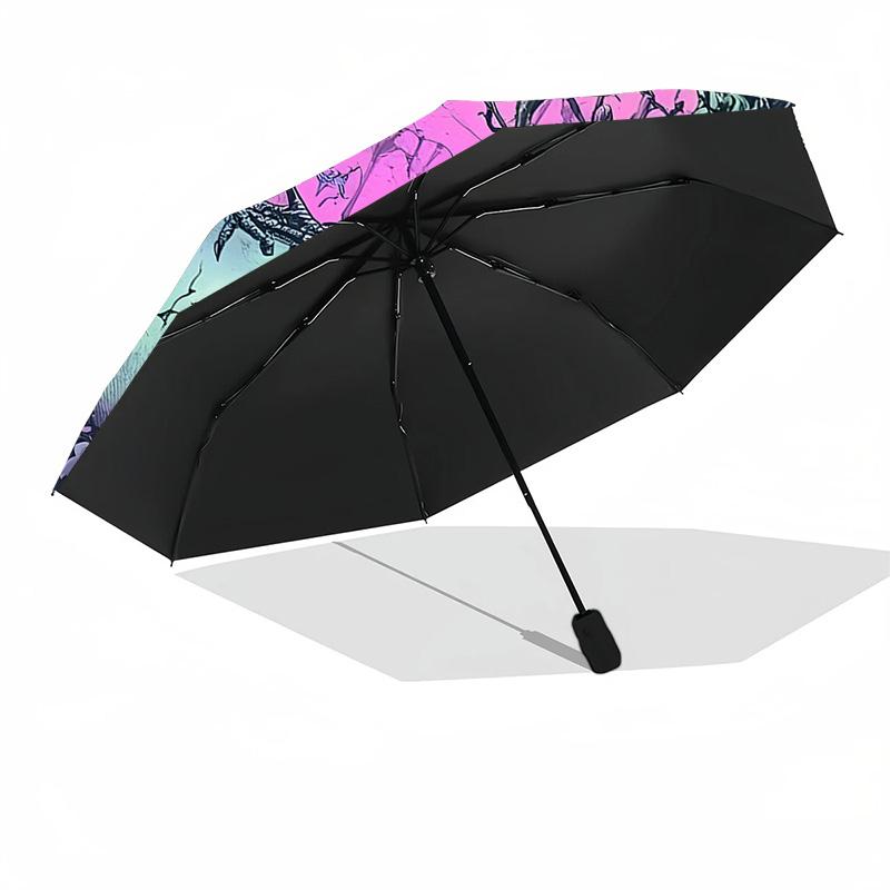 Gothic Raven Skull Outdoor Automatic Umbrella Sturdy 8-Rib Shaft Sturdy Construction Perfect for Outdoor Adventures Vibrant Pattern Umbrella
