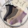 Women's Color Block Cashmere & Cotton Long Socks - Korean & Japanese Style for Autumn/Winter Fashion.