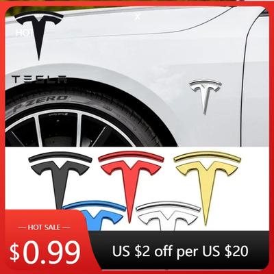 Samolepka na auto 5,6x6 cm Kovový emblém na bok blatníku auta Samolepka na okno pro Tesla Model 3 Y S X Roadster P75D P85D Celá karoserie Exte