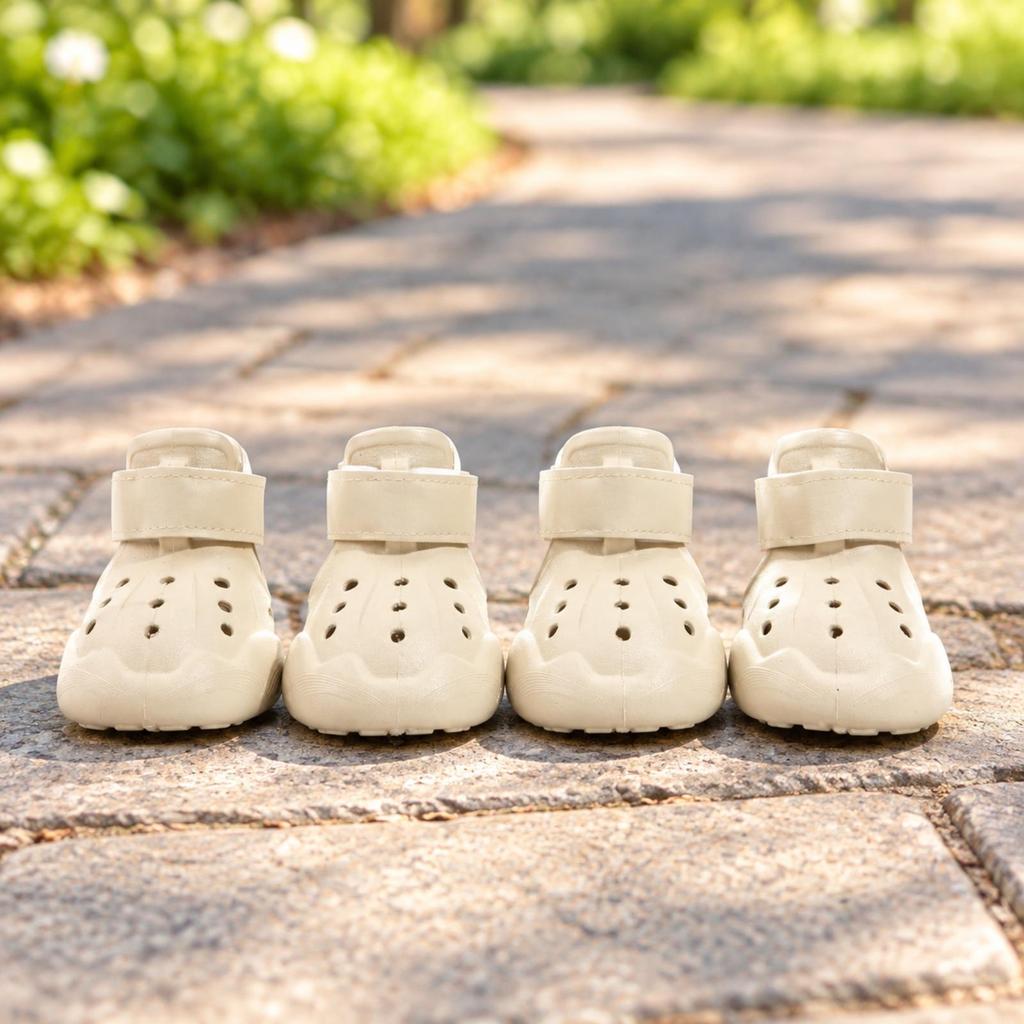 4 Pieces Dog Shoe with Hook-and-Loop Strap Breathable Paw Protector Lightweight