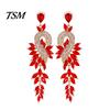 Long Earrings 1 Pair Dangle Geometric Faux Crystal Women Jewelry Elegant Drop for Wedding