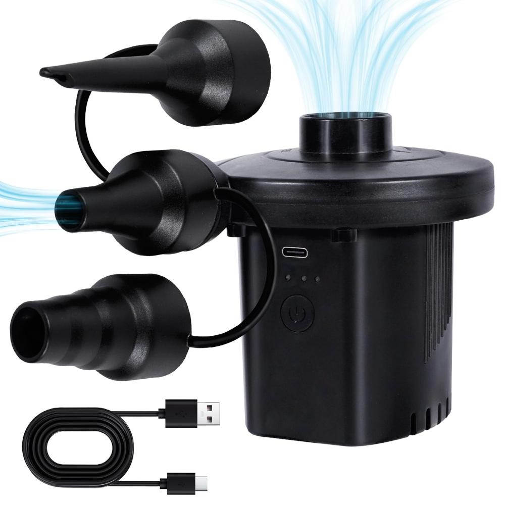 Mini Inflatable Pump Electric Air Cushion Camping Pump Portable Rapid Filling Mattress Swimming Pool Air Filling Blower Injector