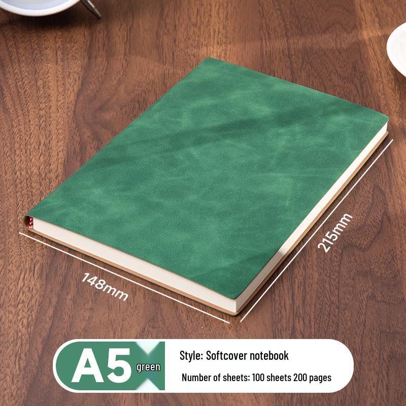 A5 Sheepskin Soft Leather Notebook – Customizable, Logo Printable, Thick Business Office Design