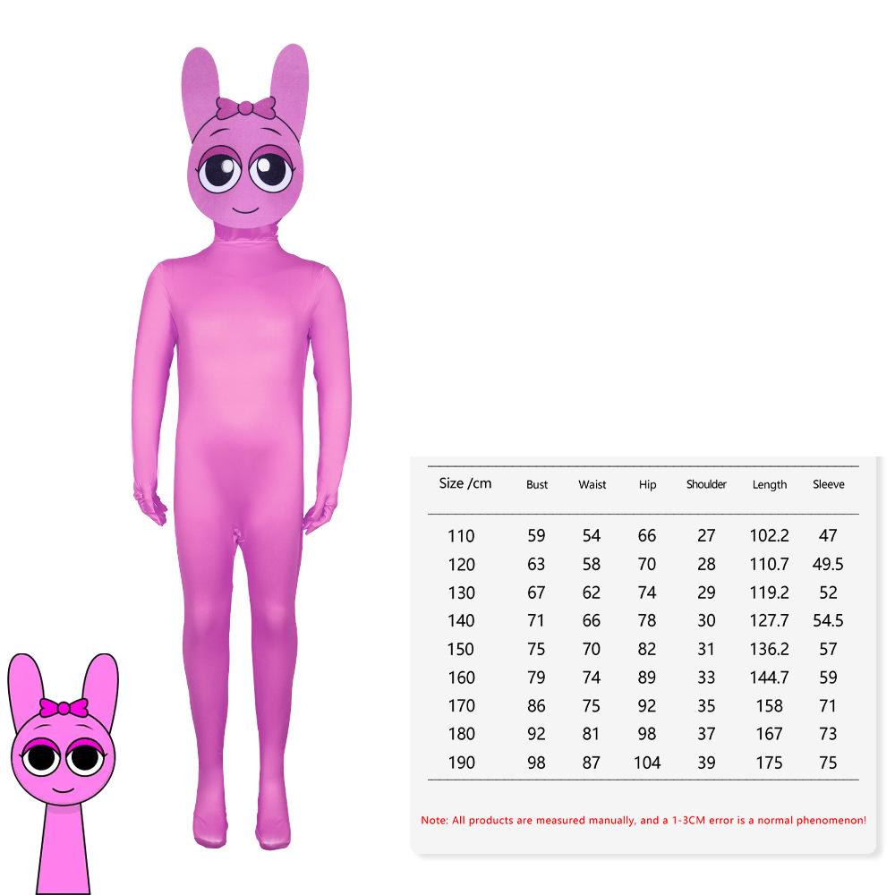 Sprunki Cosplay Costume Adult Kids Monster Horror Game Jumpsuit Bodysuit Carnival Party Role Play Child Girl Clothes