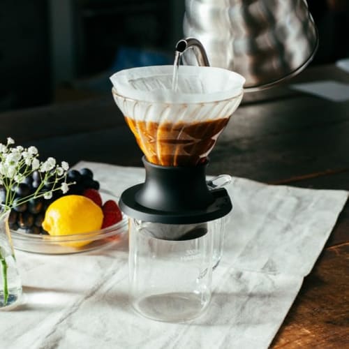 HARIO Immersion Dripper, Switch 360, Easy Brewing with Just a Press, 360ml Capacity, Heat-Resistant Glass, Black, Made In Japan, Perfect Gift (SSD-360
