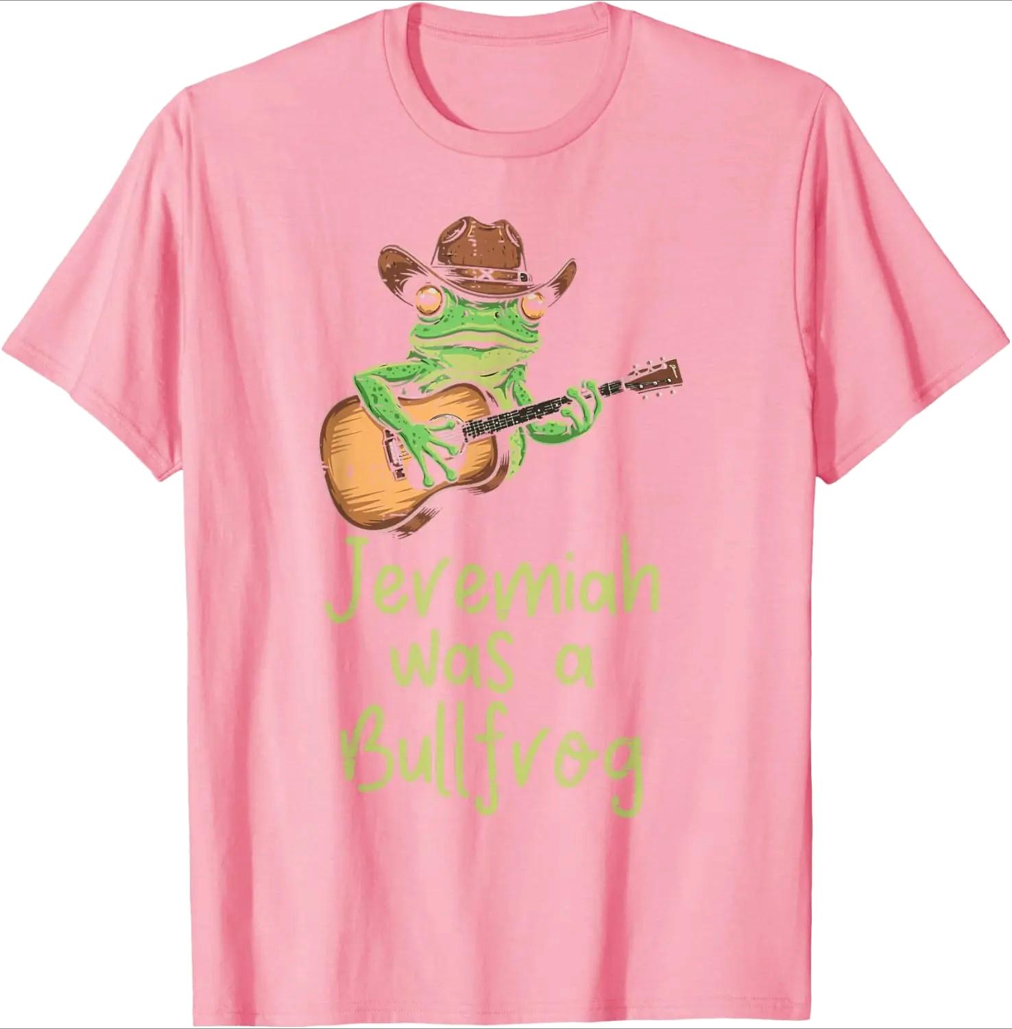 

Jeremiah Was A Bullfrog Country Music Graphic Printed Women Tee Frog Cowboy Guitar Printed Short Sleeve TShirt Casual 4XL